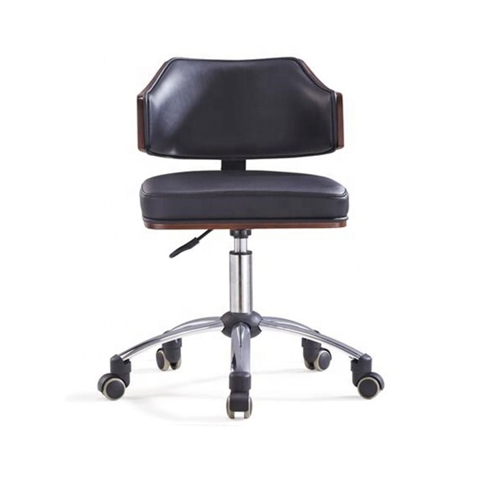 High Quality Plywood Wooden Office Chair Office Executive Wood Stool PU Leather boss chair