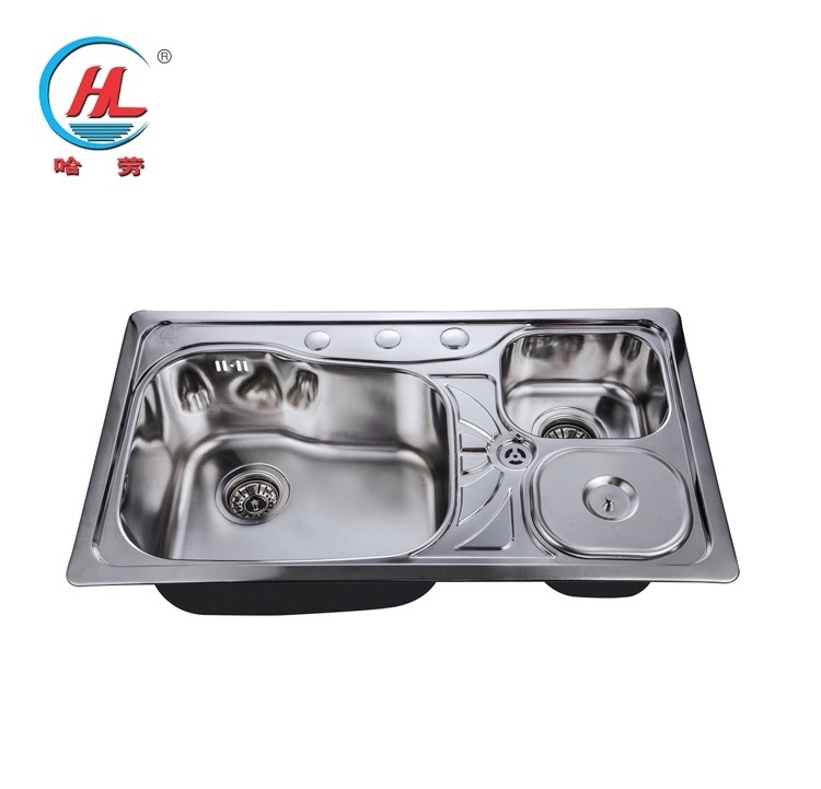 Custom Kitchen Sink One Piece Sink Double Bowl Stainless Steel Kitchen Sink