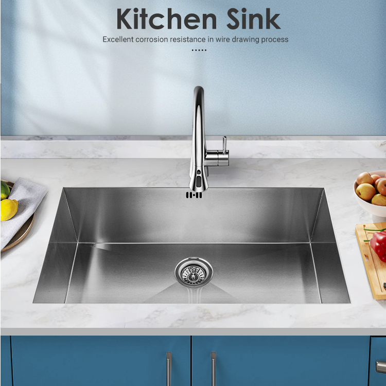 Customized Industrial Handmade Fabricated Single Bowl Kitchen Stainless Steel Sink