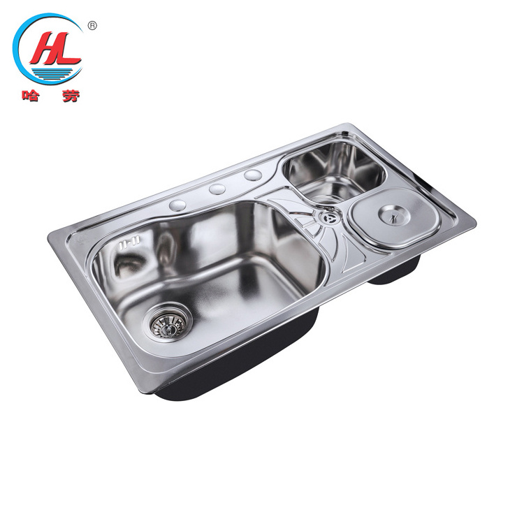 Custom Kitchen Sink One Piece Sink Double Bowl Stainless Steel Kitchen Sink