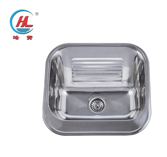 High Quality Rectangular Above Counter Sink Polish Satin Sink Single Kitchen Sink