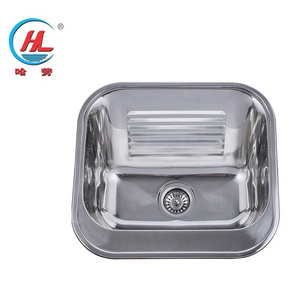 High Quality Rectangular Above Counter Sink Polish Satin Sink Single Kitchen Sink