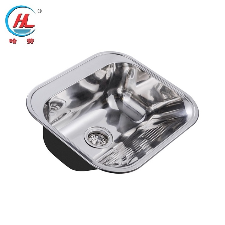 High Quality Rectangular Above Counter Sink Polish Satin Sink Single Kitchen Sink