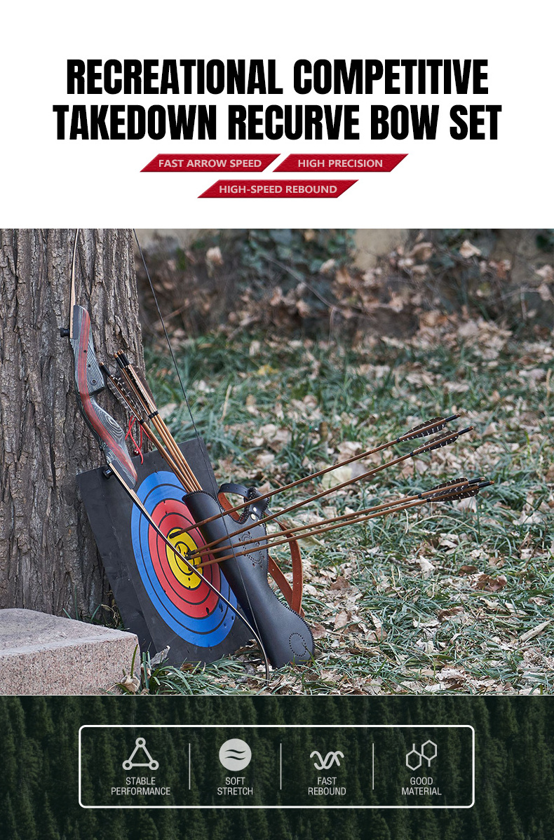 Hi Top Competitive Bow Archery Sports Traditional Bow Archery High Quality Recurve Bow 70 Inch Archery