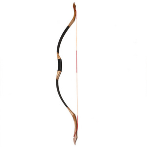 Hitop 57 Inch 50Lbs Wooden Archery Recurve Bow Set Traditional Long Bow Archery Hunting Archery Bow