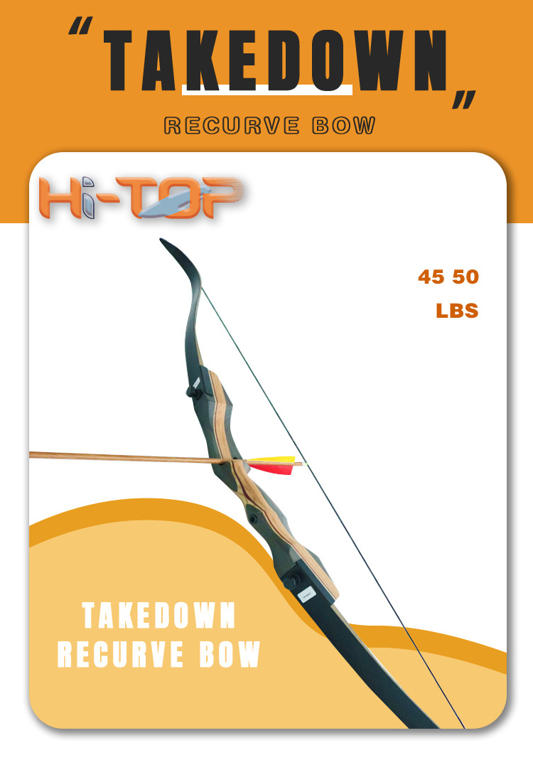 Hi Top 50Lbs Recurve Bow Right Hand Wooden Archery Bows Traditional Recurve Cheap Best Archery Bow And Arrow For Hunting