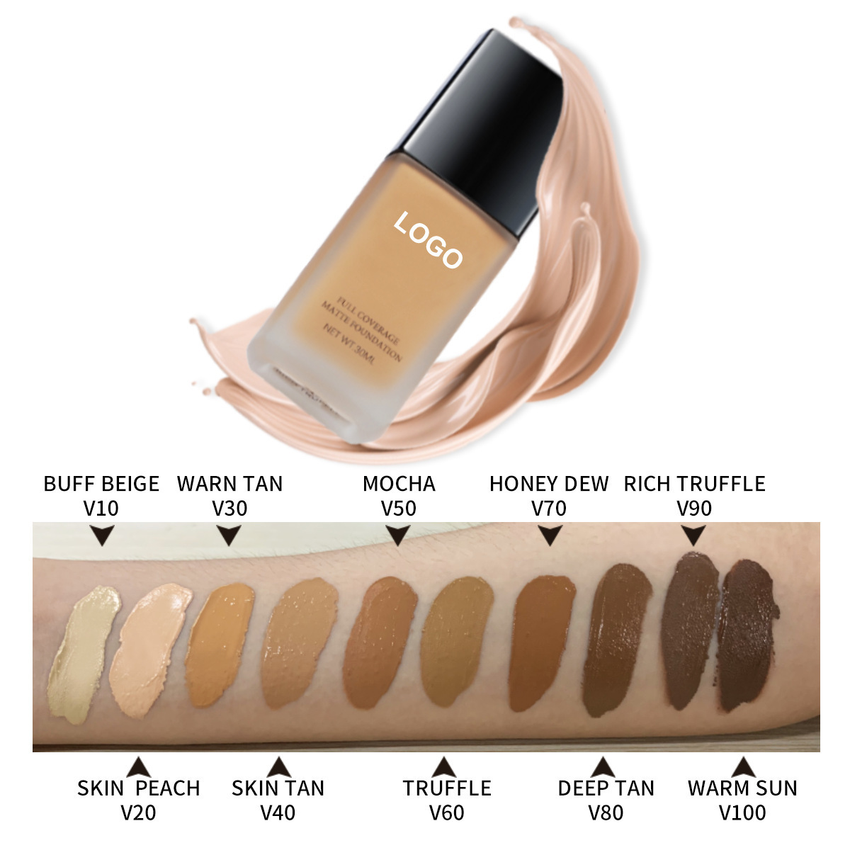 Natural Cosmetics Manufacturers Custom OEM Long Lasting Waterproof Natural Concealer Face Makeup Liquid Private Label Foundation