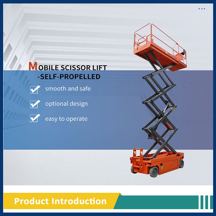 Rough Terrain Electric Diesel Man Lift Tracked Driven Crawler Scissor Lift on TracksExport to Canada