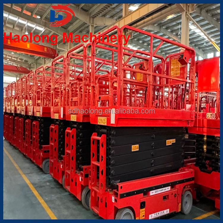 The hydraulic scissor lift mobile work platform for sale has a complete variety of hand and foot stands