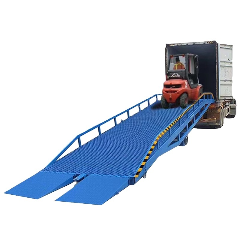 Mobile hydraulic container loading and unloading bridge Container loading and unloading rack Load 10 tons Forklift ramp