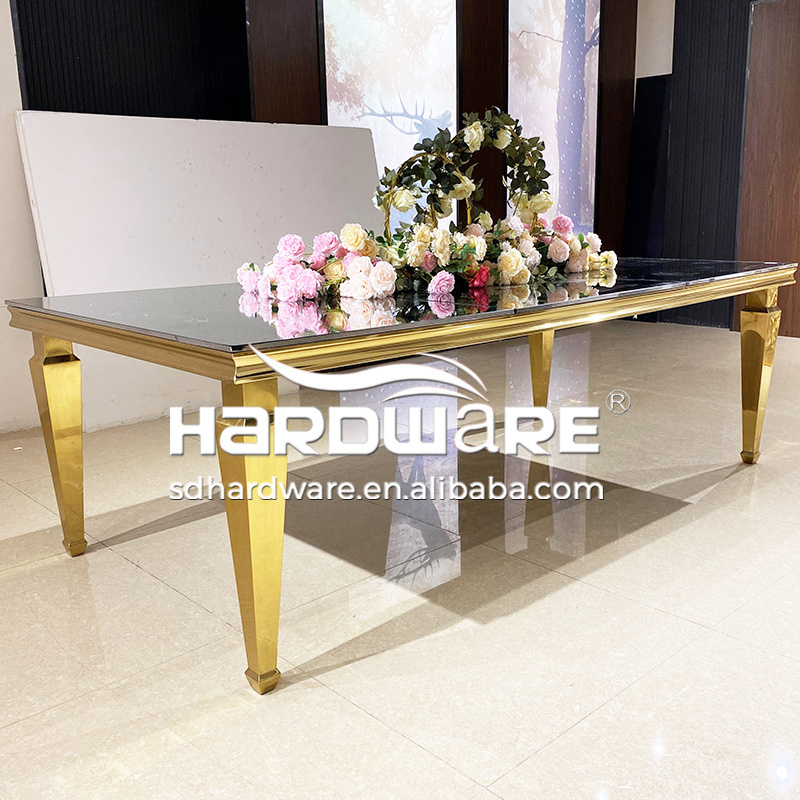 Wedding Furniture Events Supplies Stainless Steel Glass Dining Tables