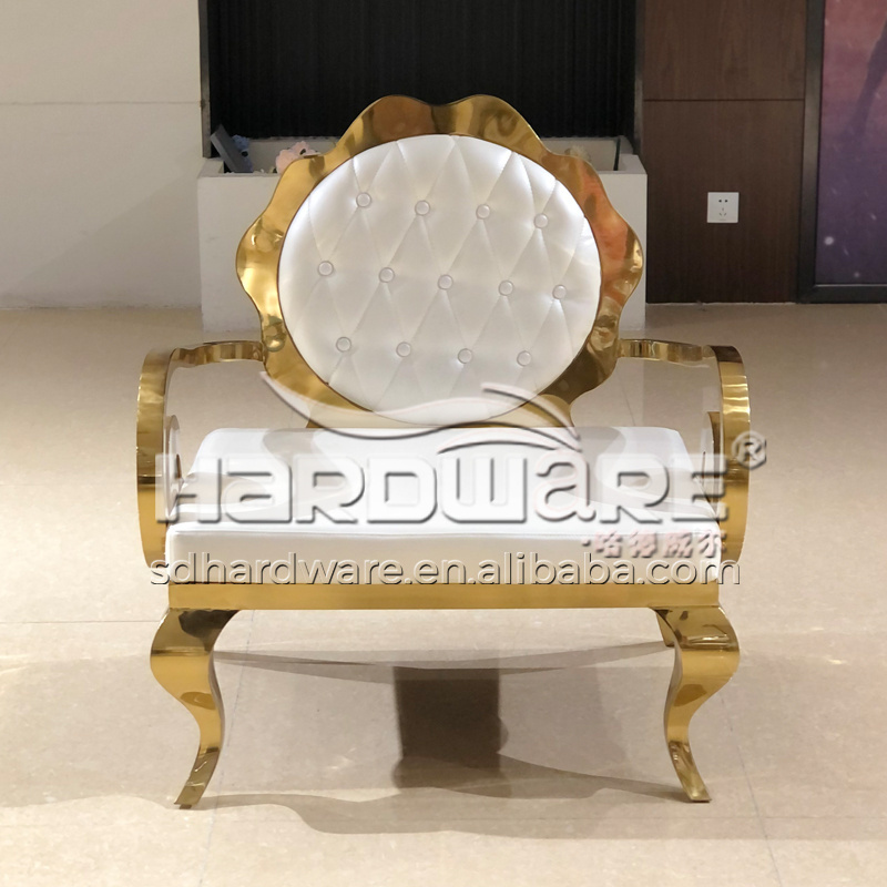 Sun Flower Design Royal Gold King Throne Chair