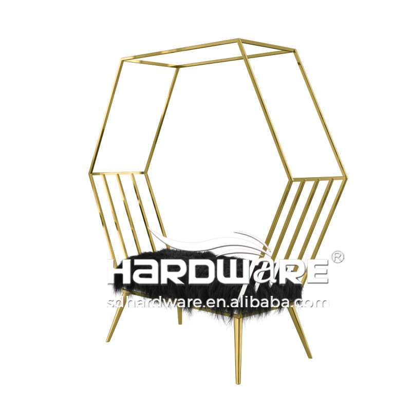 Birdcage Chair Gold Stainless Steel Throne Hotel Circle Lounge Couch