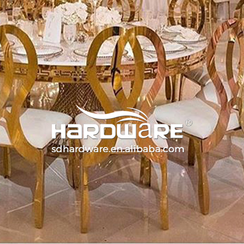 Foshan Housse De Chaise Wedding And Events Stackdable Gold Metal Banquet Infinity Chair