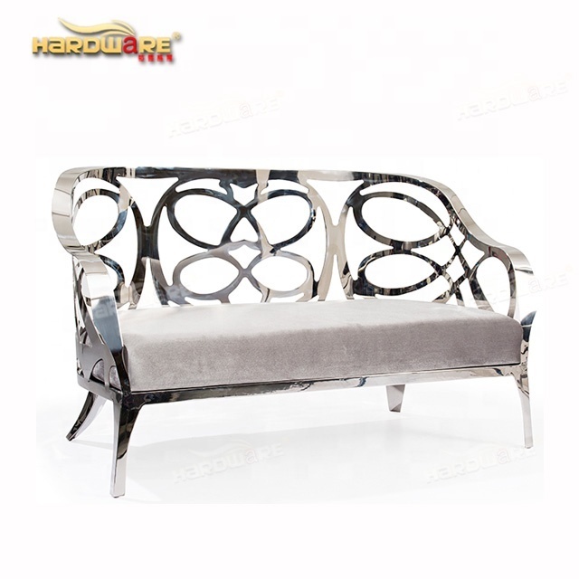 Wholesale indian style sliver stainless steel frame wedding sofa royal