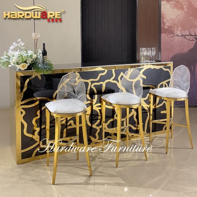 Custom bar table furniture restaurant black PVC juice bar counter for sale