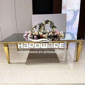 Wedding Furniture Events Supplies Stainless Steel Glass Dining Tables