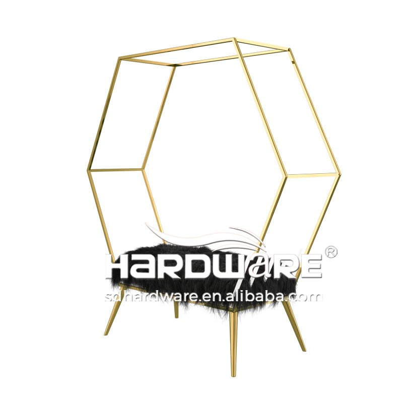 Birdcage Chair Gold Stainless Steel Throne Hotel Circle Lounge Couch