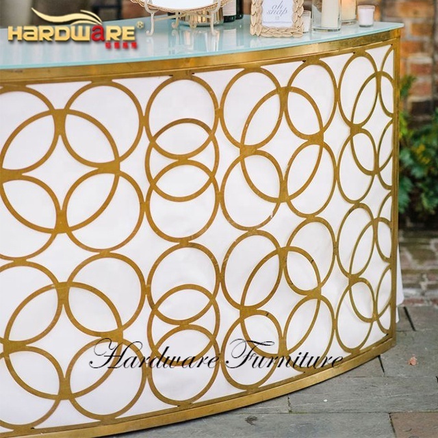 Outdoor party bar tables semi circle illuminated Led light retro bar counter