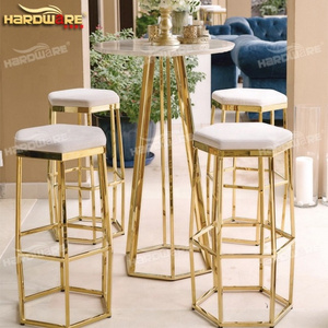 Titanium metal frame cocktail gold high bar tables