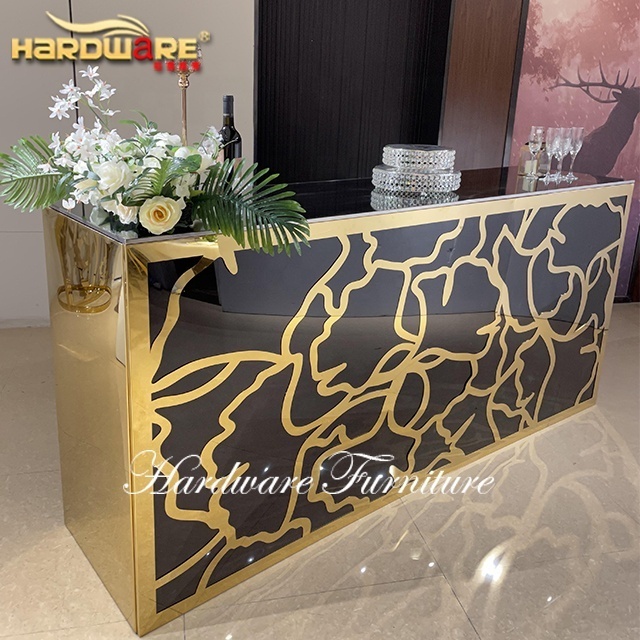 Custom bar table furniture restaurant black PVC juice bar counter for sale