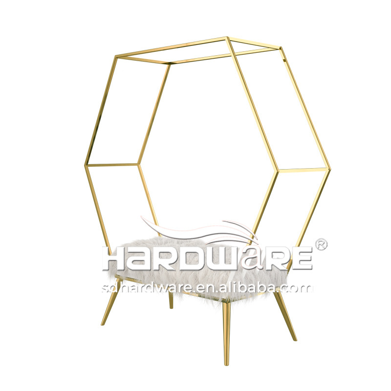 Birdcage Chair Gold Stainless Steel Throne Hotel Circle Lounge Couch