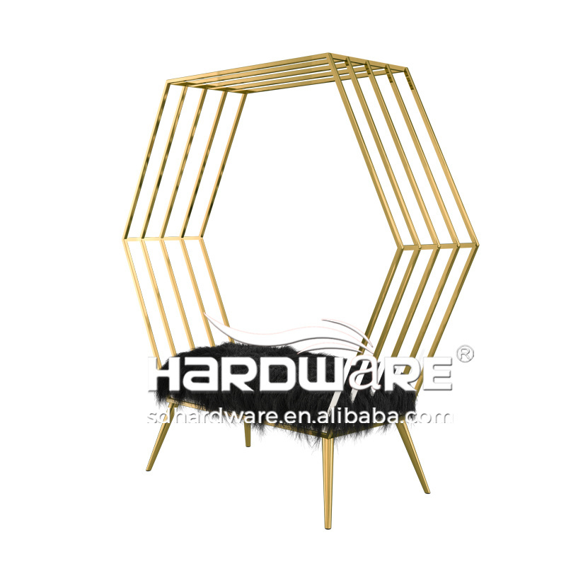 Birdcage Chair Gold Stainless Steel Throne Hotel Circle Lounge Couch