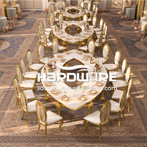 Luxury Event Furniture Stainless Steel Round Mdf Banquet Table and chair For Wedding