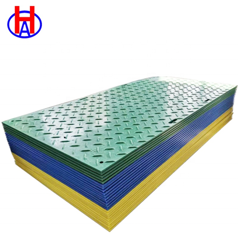 Heavy duty 4'x8' plastic uhmwpe hdpe temporary construct excavator road mats swamp ground floor mat