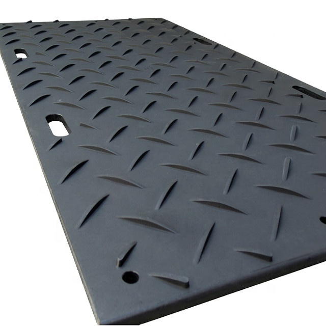 Heavy duty 4'x8' plastic uhmwpe hdpe temporary construct excavator road mats swamp ground floor mat