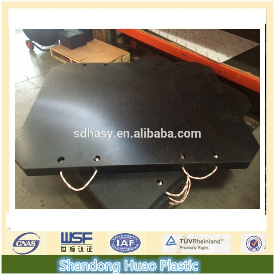 Crane foot pad , solid plastic crane blocks / High hardness machined HDPE plastic outrigger pad with customized size