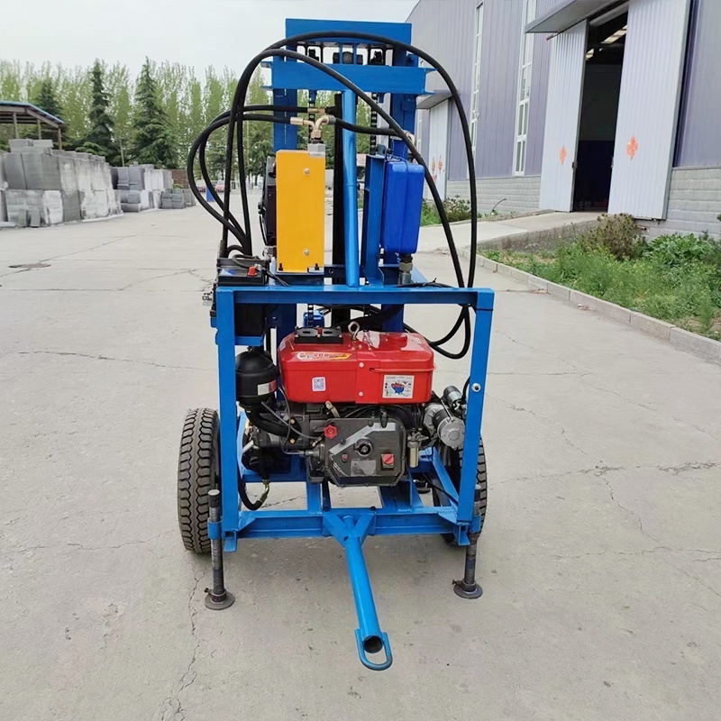 Small Borehole Drill Rig Machine 130m Deep Hydraulic Water Well Drilling Rig with Diesel Engine