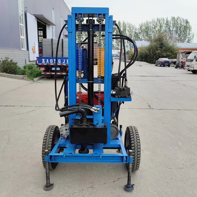 Small Borehole Drill Rig Machine 130m Deep Hydraulic Water Well Drilling Rig with Diesel Engine