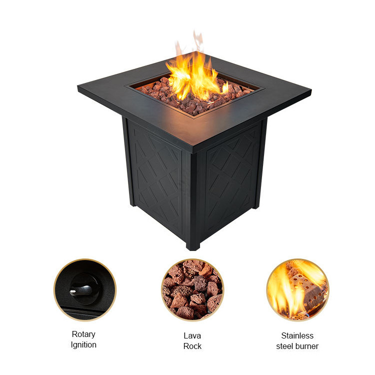 28 Inch natural gas fire pit mini burner outdoor furniture set smoke free fire pit propane