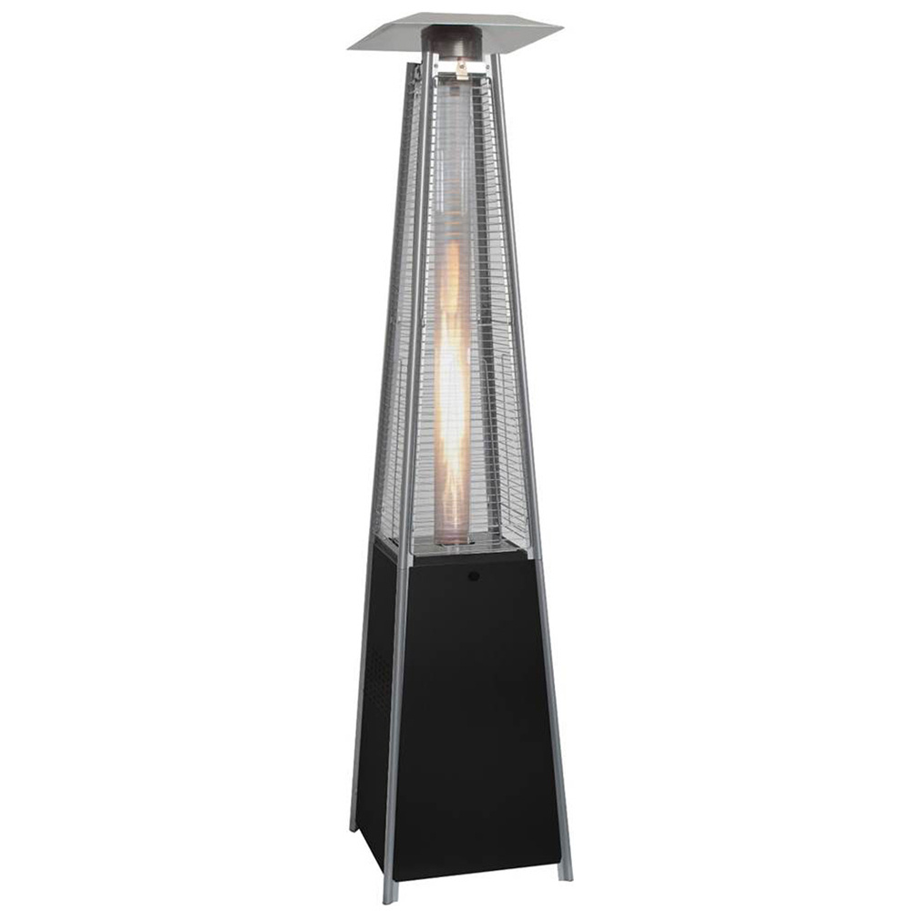 Outdoor Patio Heater Pyramid Natural Gas Standing Black Patio Heater 1300w Glass Tube Patio Heater