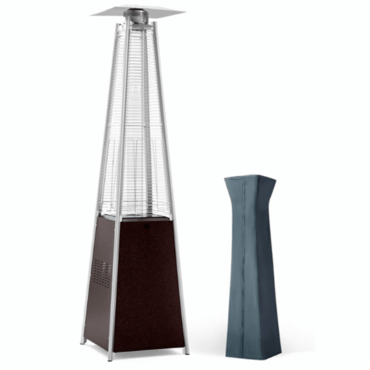 Outdoor Patio Heater Pyramid Natural Gas Standing Black Patio Heater 1300w Glass Tube Patio Heater