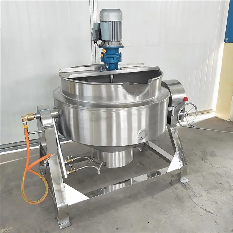 300 liter cooking jacket pot scraper jacketed kettles with agitator mixer steam jacketed kettle price