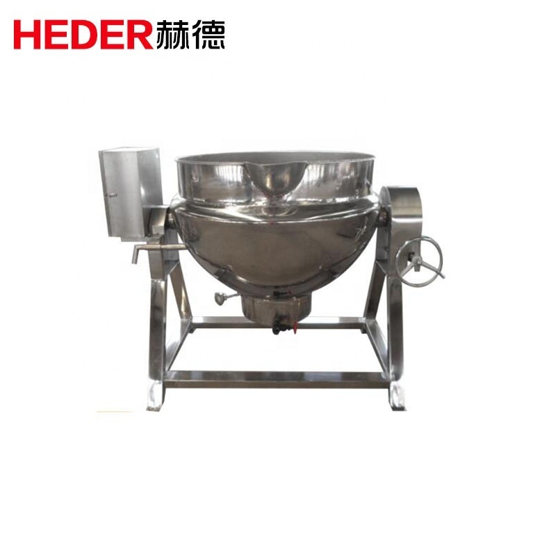 Tilting LPG jacket cooking pot 100L gas heating jacketed kettle with mixer