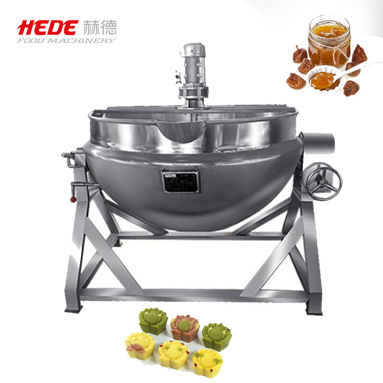 Industrial multi 40 gallon 200 liter steam kettle jacketed cooking kettle with mixer