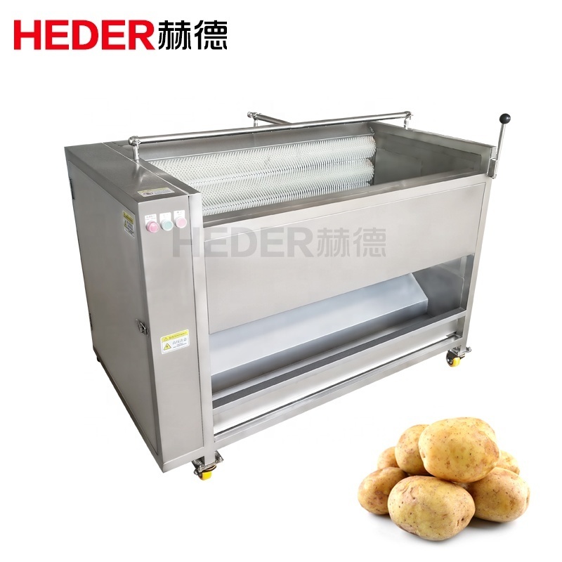 Commercial automatic sweet potatoes peeler and washer turmeric ginger cassava potato washing peeling machine carrot brush washer