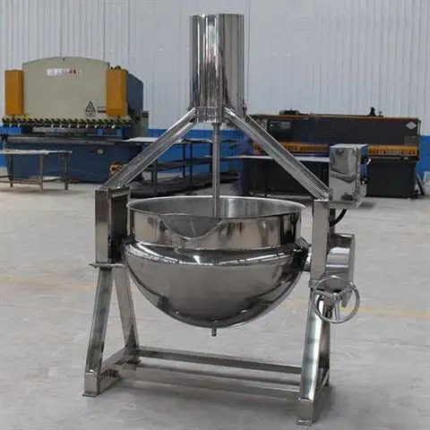 300 liter cooking jacket pot scraper jacketed kettles with agitator mixer steam jacketed kettle price