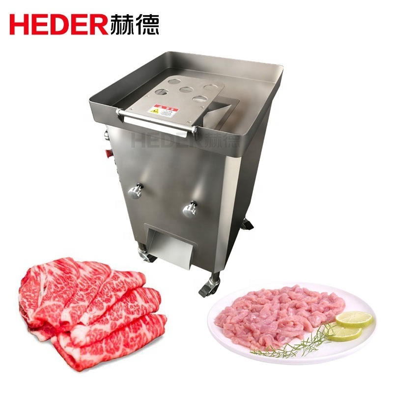 Fresh cow goat beef meat steak chicken breast thin slice cutting cutter slicer automatic slicing meat strips cutting machine