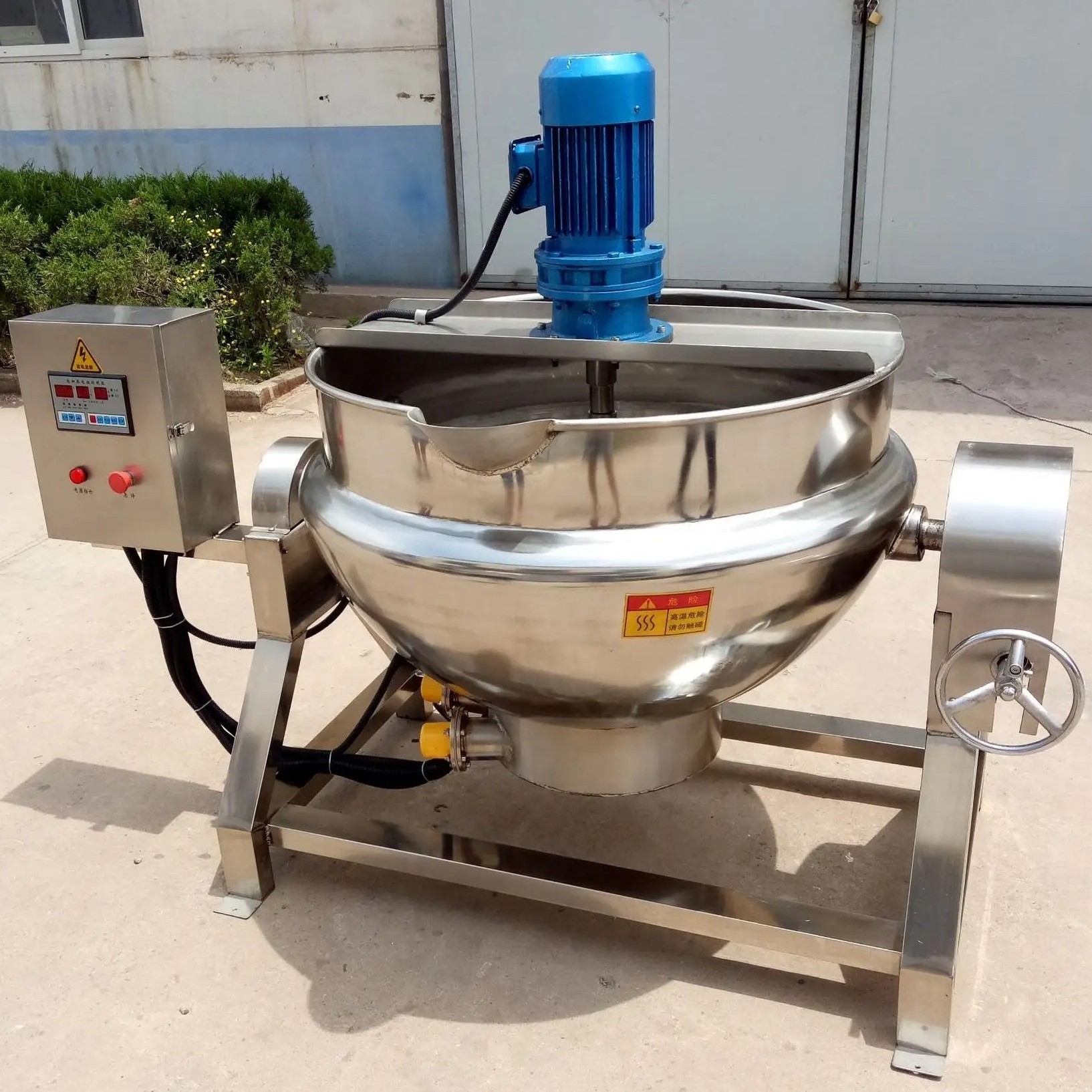 300 liter cooking jacket pot scraper jacketed kettles with agitator mixer steam jacketed kettle price