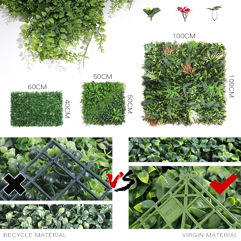 Artificial plants and flowers wall artificial mat hedge vertical garden grass wall green wall panel backdrop