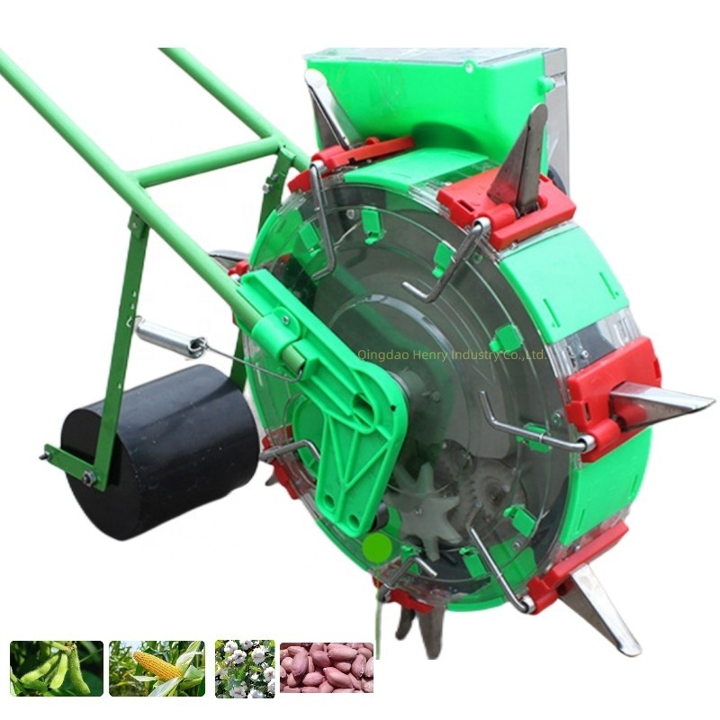 2 in 1 fertilizer planter Hand push corn maize seeder soybean peanut cotton wheat hand push roller seeder fertilization machine