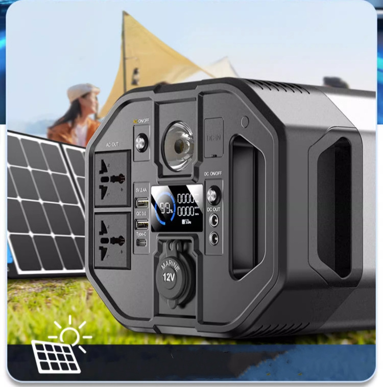 Outdoor Emergency Power Supply 220v600wPortable Solar Charging Station Solar Panel Power Station