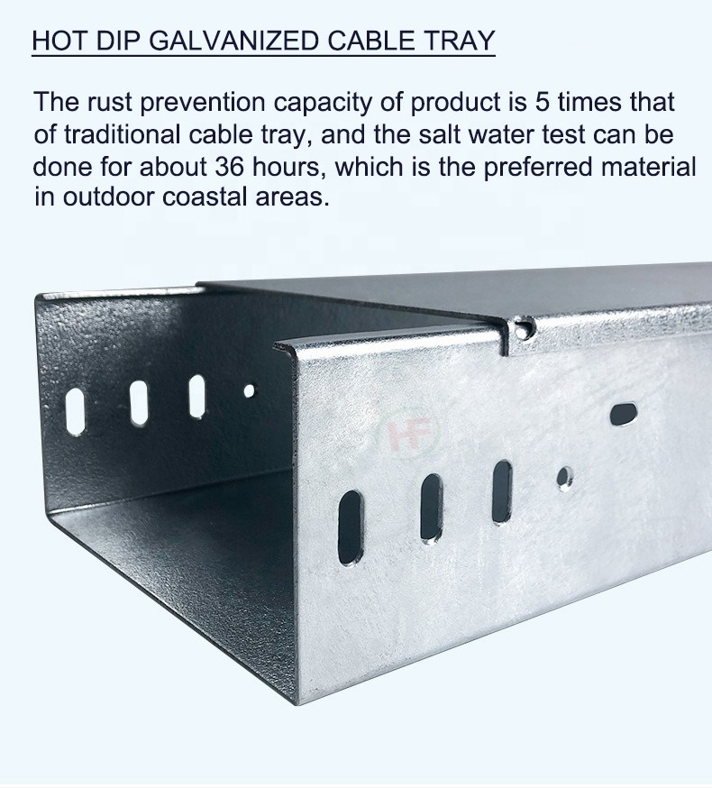 Hot Dipped Galvanized Steel Cable Tray And Perforated cable rack raceway