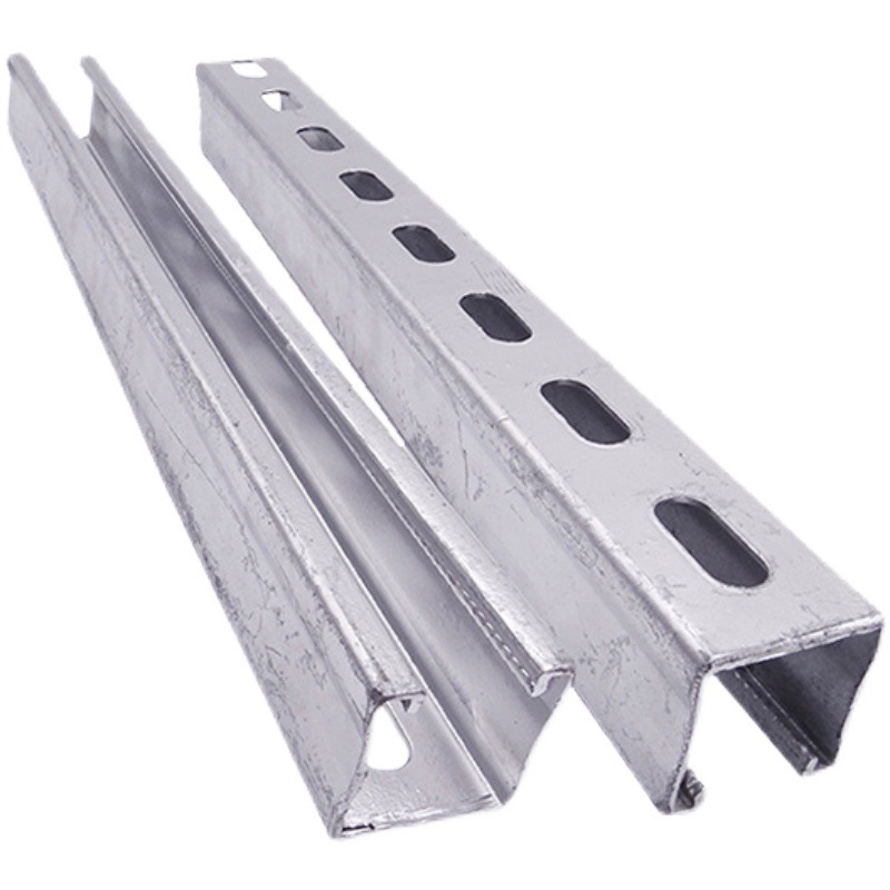 galvanized slotted solar panel support steel profile c channel