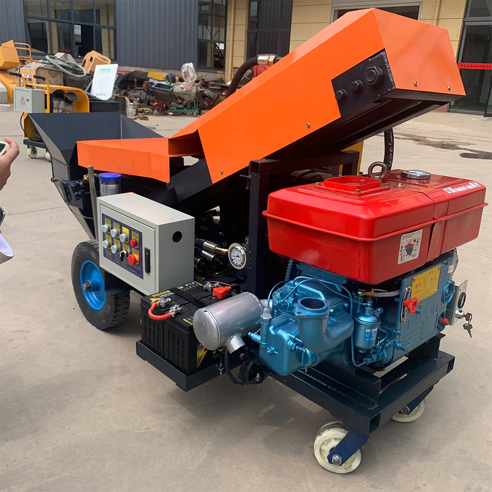 Mobile mini concrete pump secondary structure pump with diesel engine