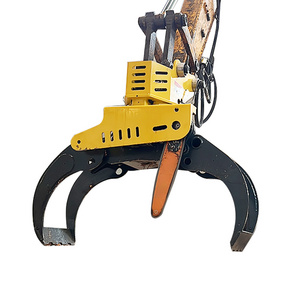 Hydraulic wood cutter grapple 360 degree rotating tree cutting grapple saw for excavator